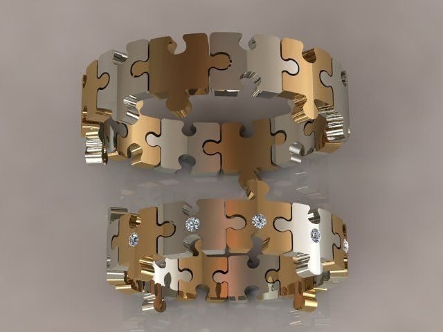 Puzzle set ring 3D print model
