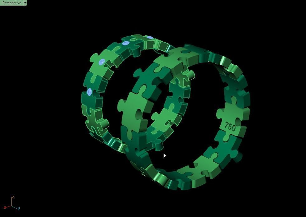 Puzzle set ring 3D print model_14