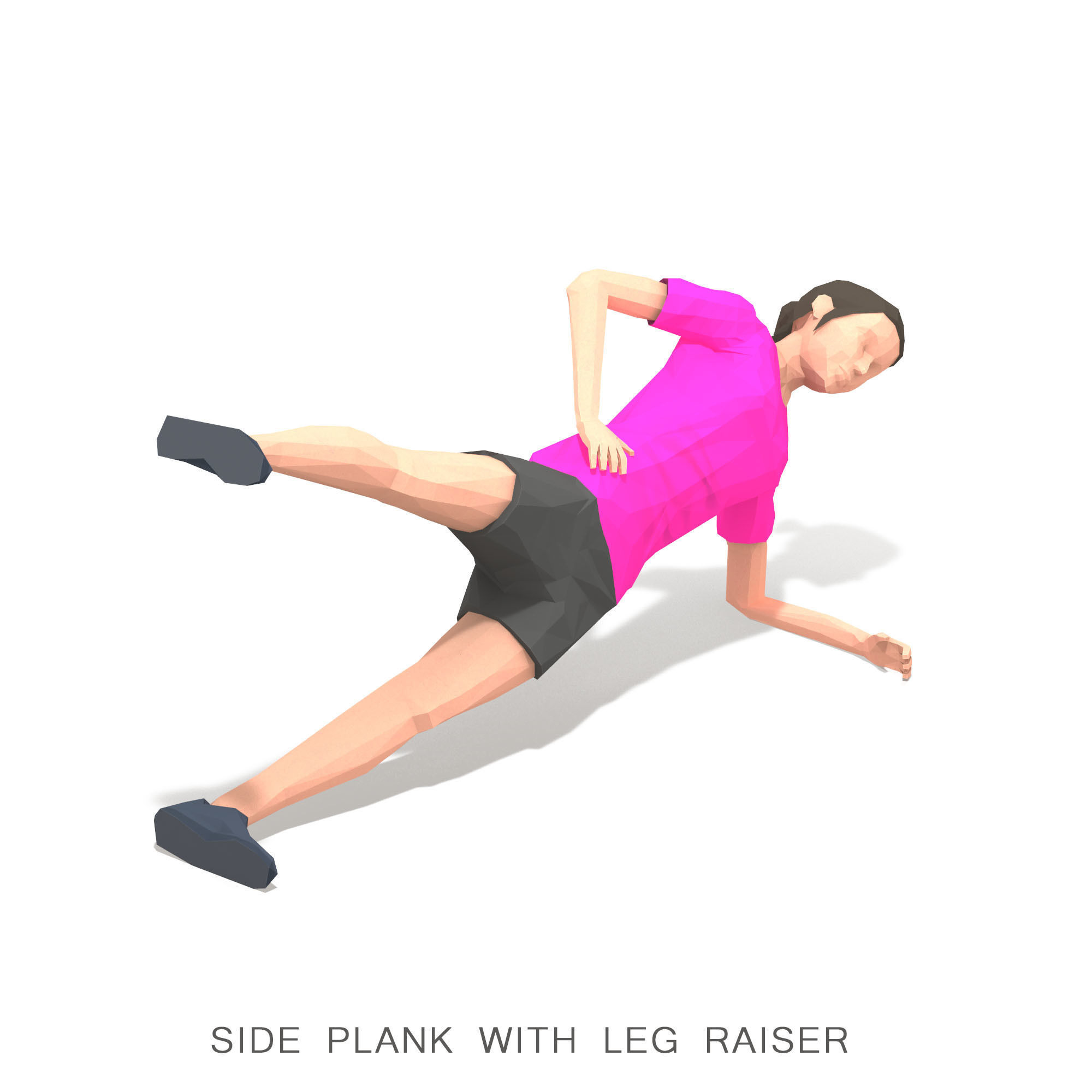 30 Woman Exercise Pack vol 2 Low-poly 3D model_14