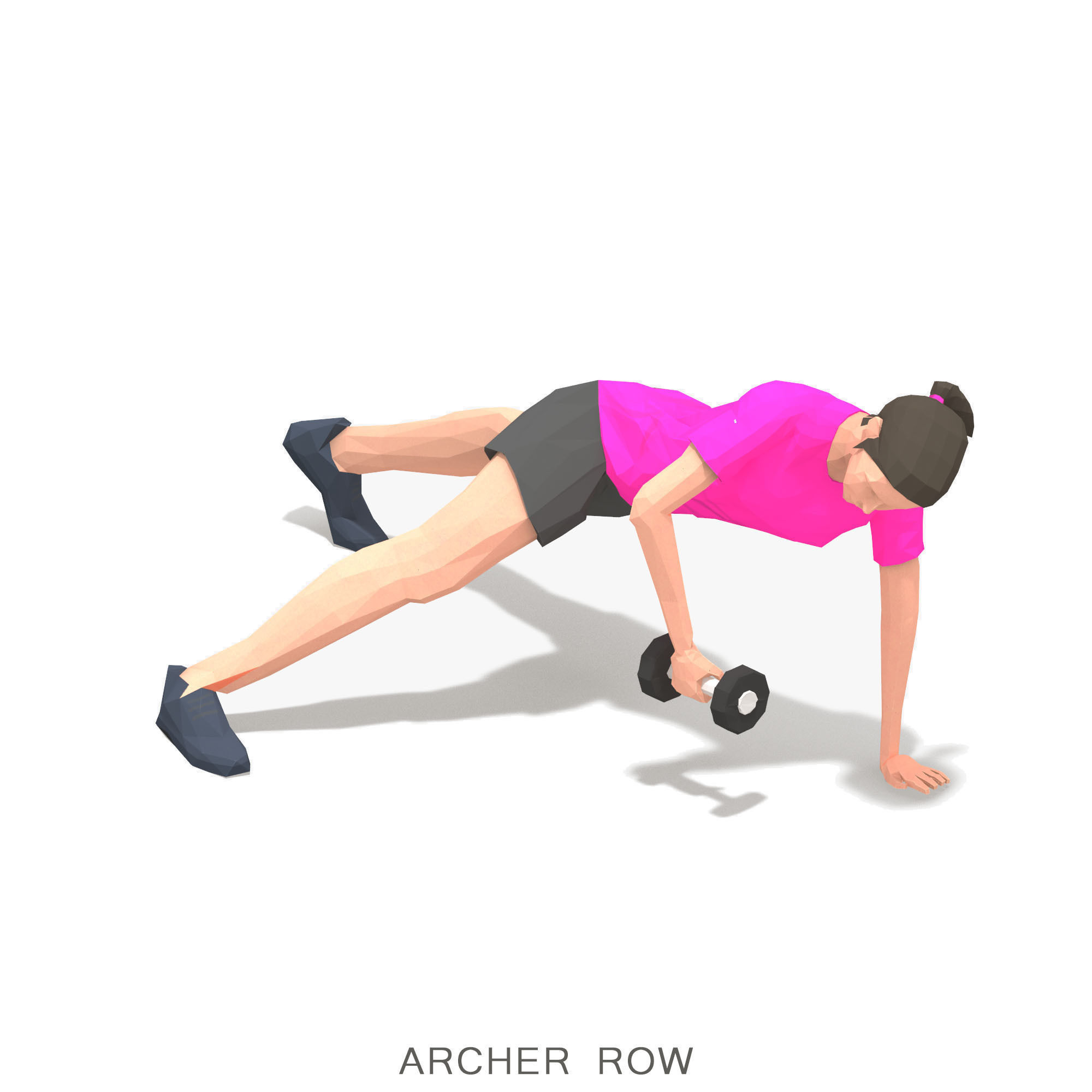 30 Woman Exercise Pack vol 2 Low-poly 3D model_24