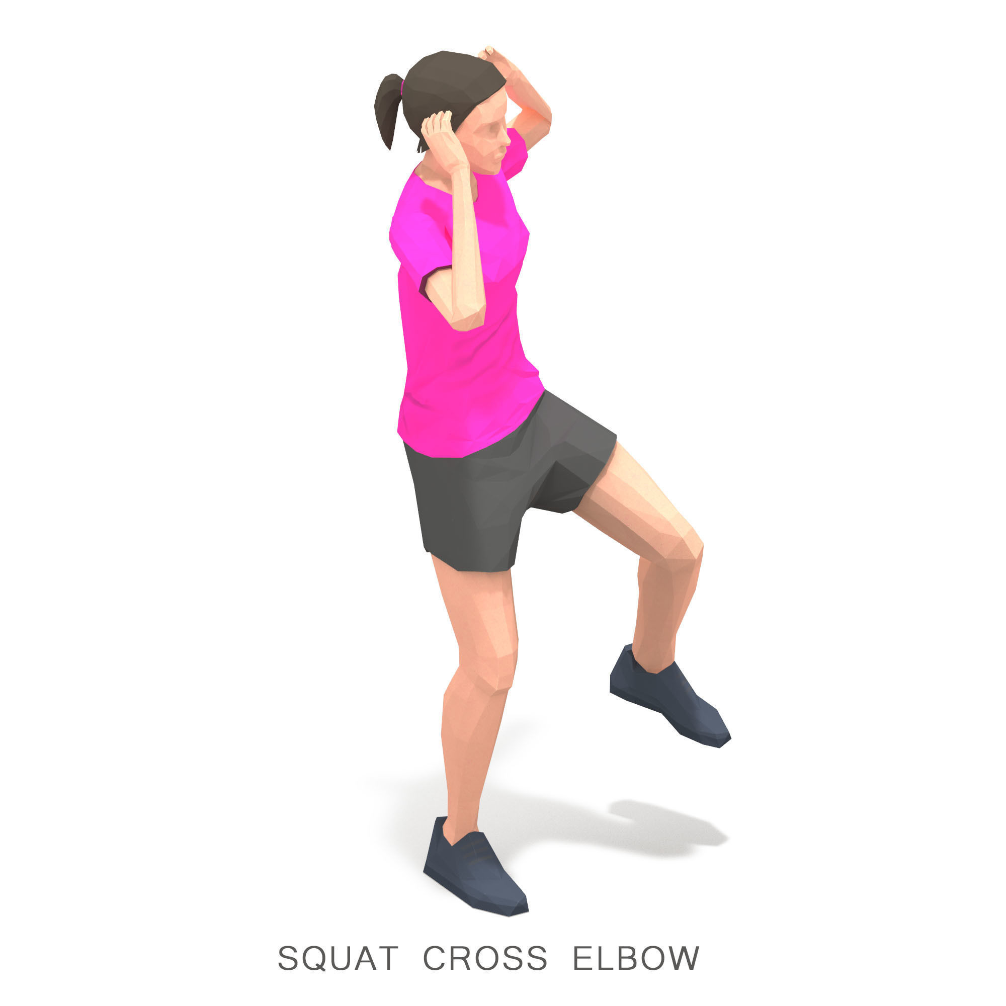 30 Woman Exercise Pack vol 2 Low-poly 3D model_22