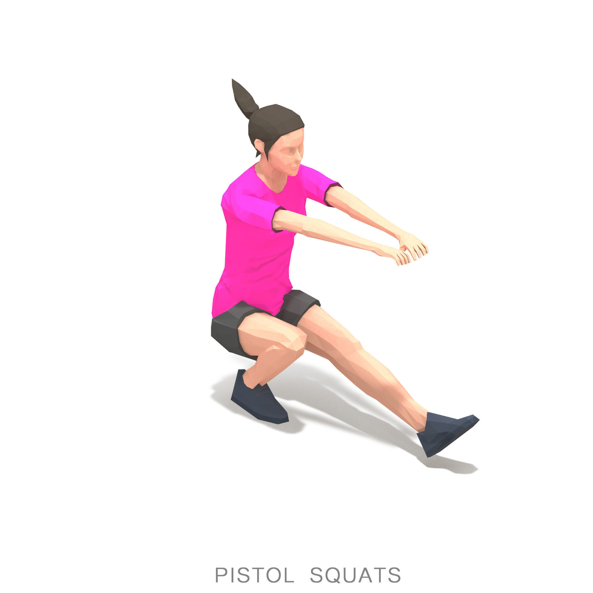 30 Woman Exercise Pack vol 2 Low-poly 3D model_3