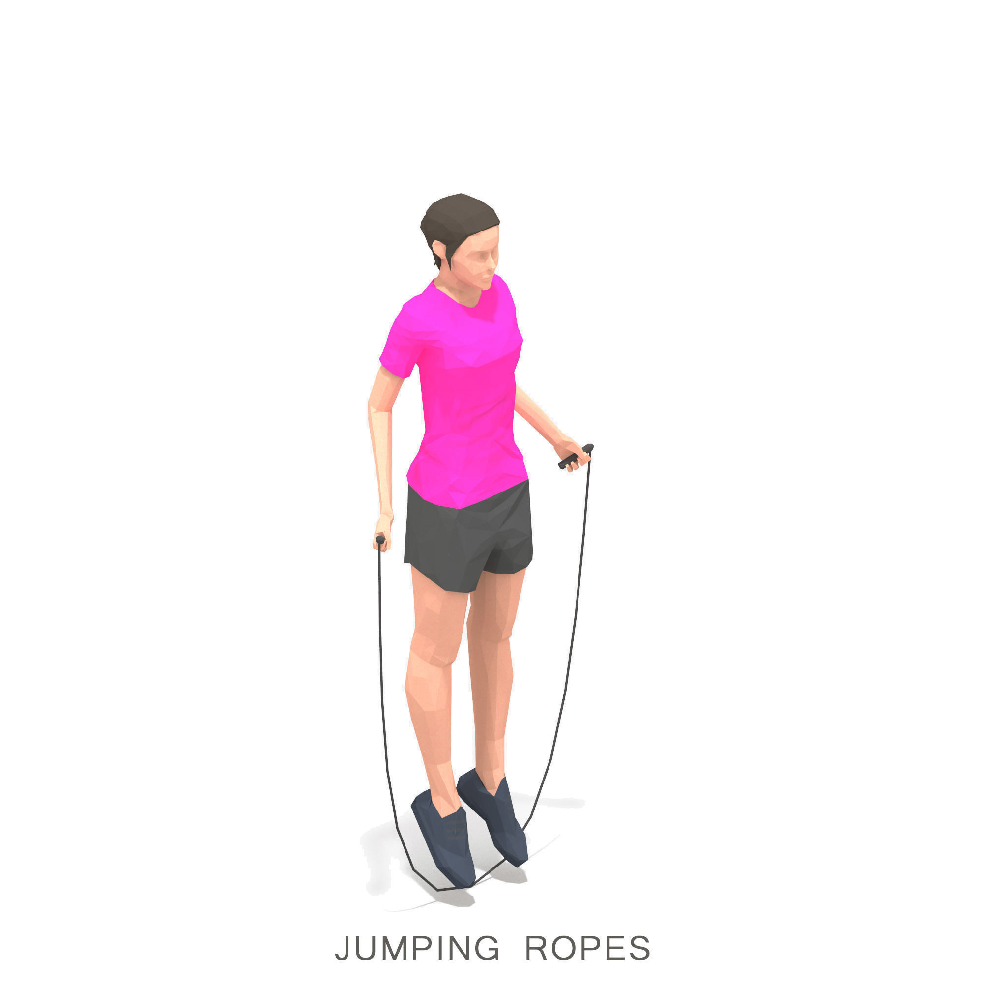 30 Woman Exercise Pack vol 2 Low-poly 3D model_10
