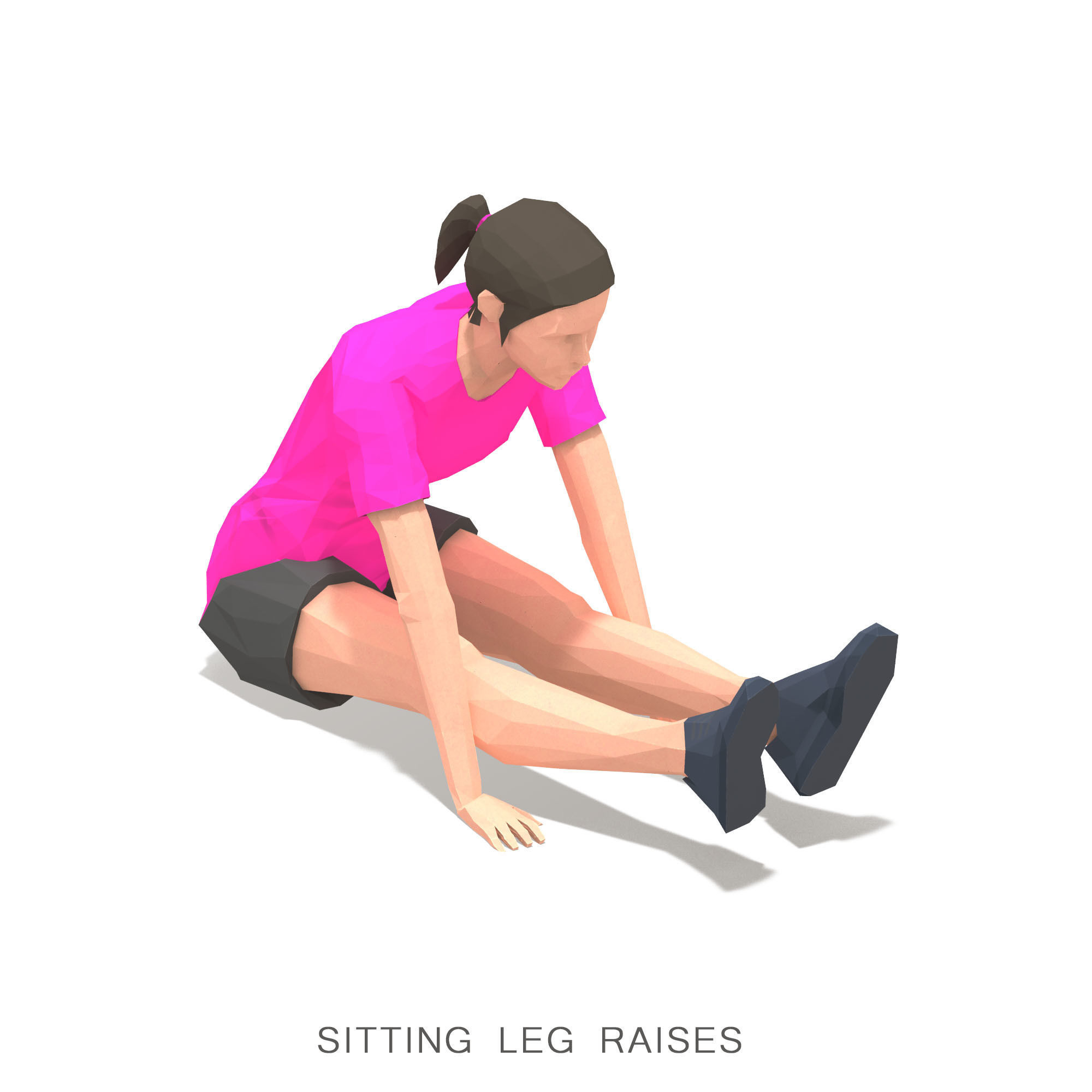 30 Woman Exercise Pack vol 2 Low-poly 3D model_19