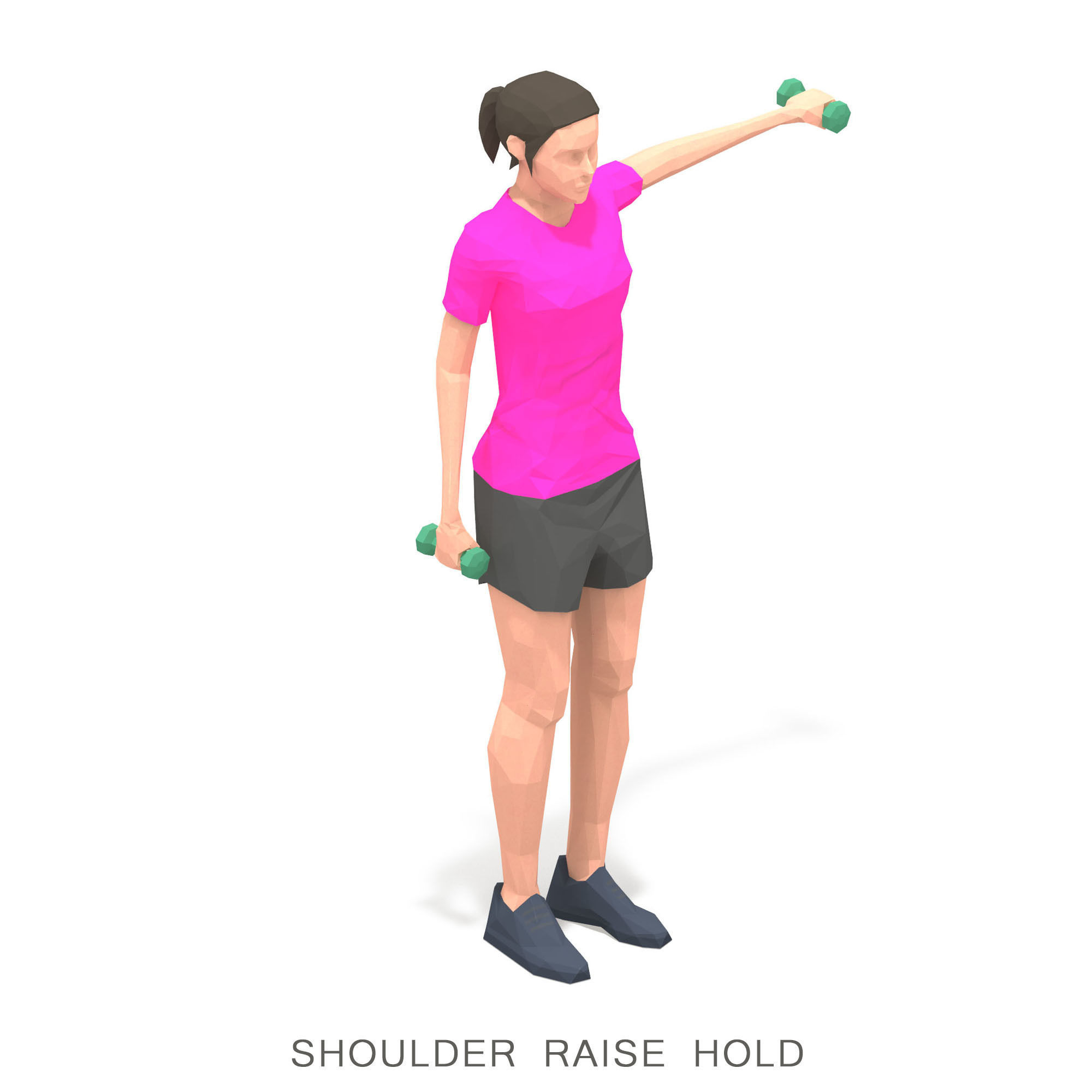 30 Woman Exercise Pack vol 2 Low-poly 3D model_29