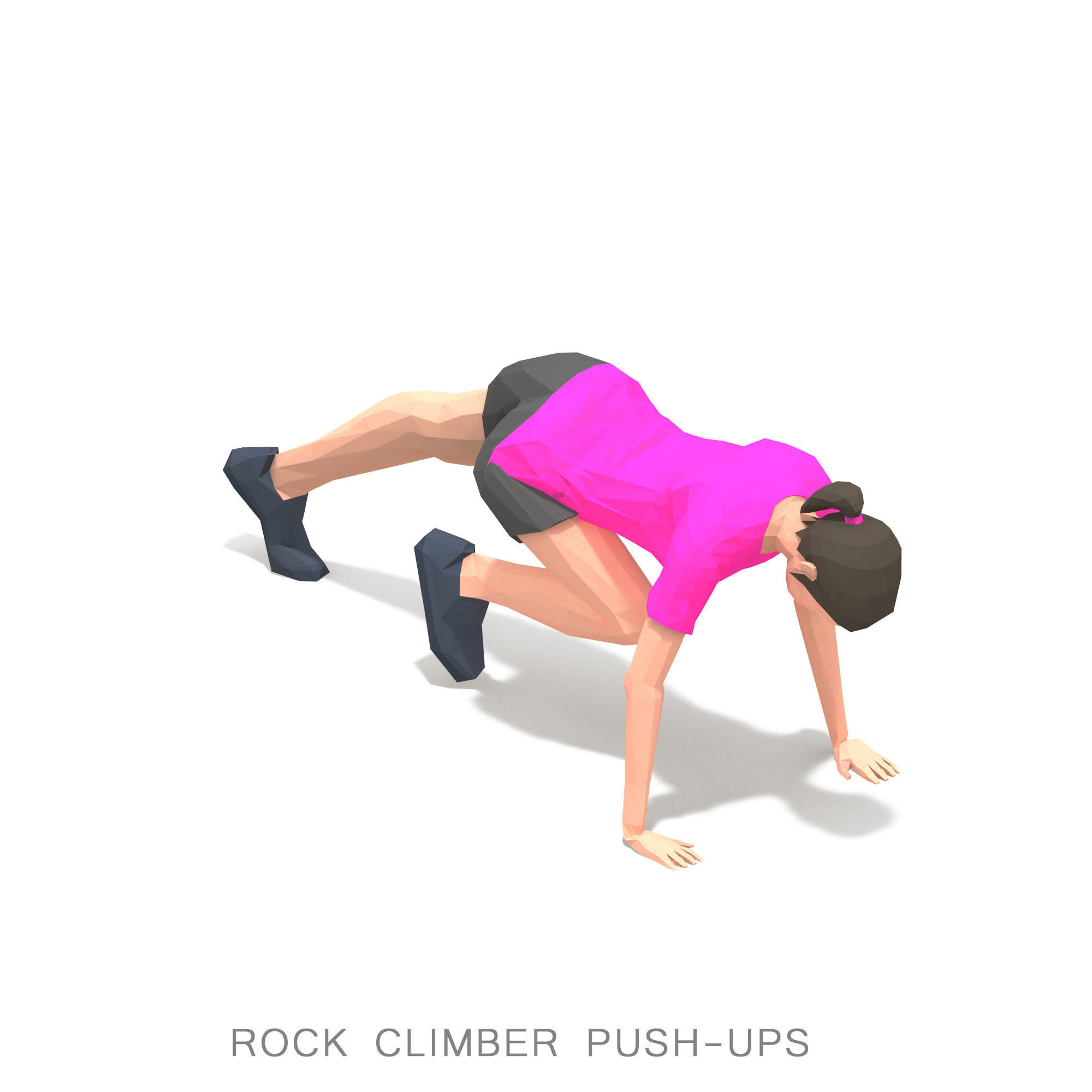 30 Woman Exercise Pack vol 2 Low-poly 3D model_13