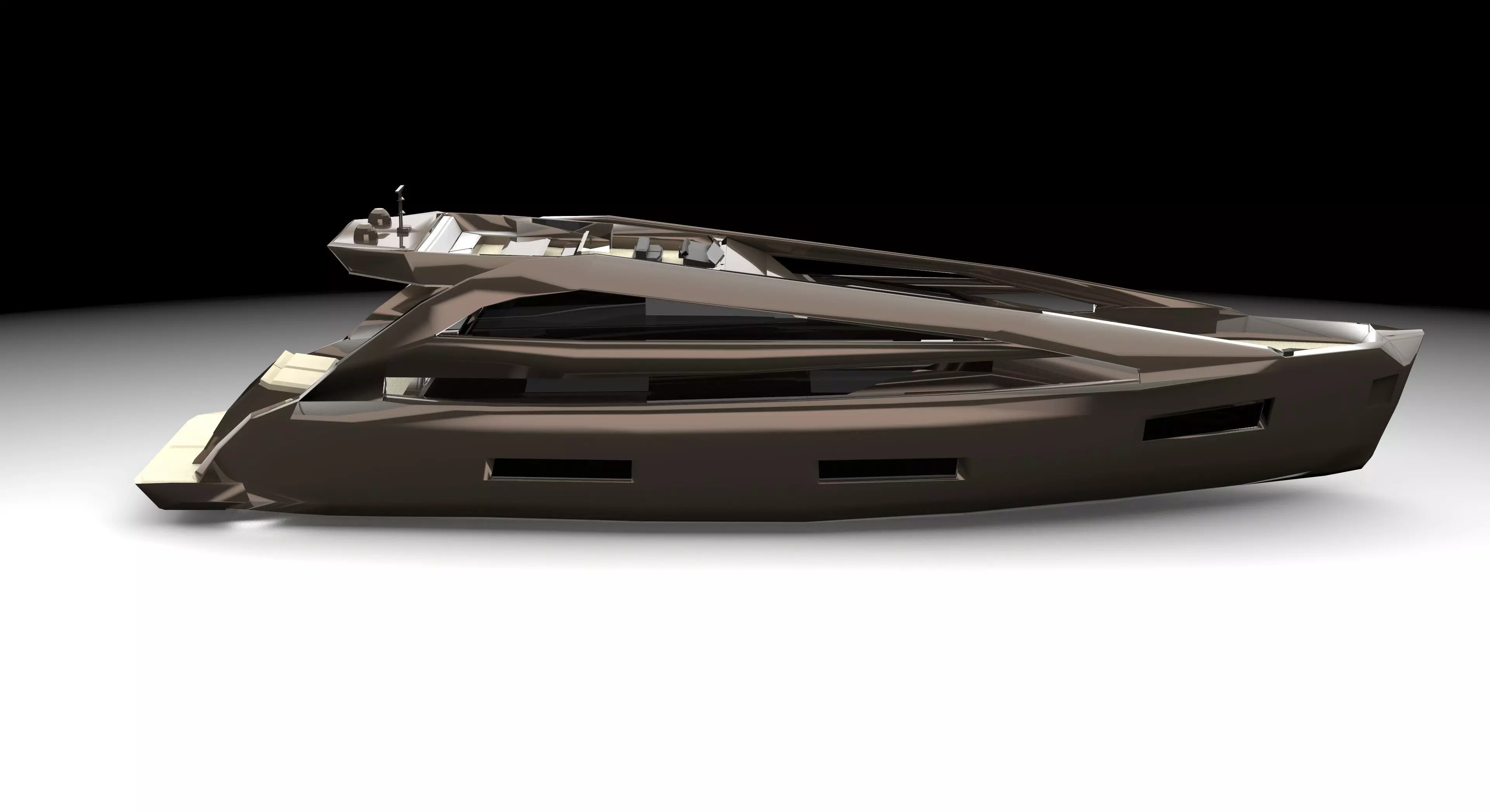 Super Yacht Designed for Games Low Poly  Low-poly 3D model_0