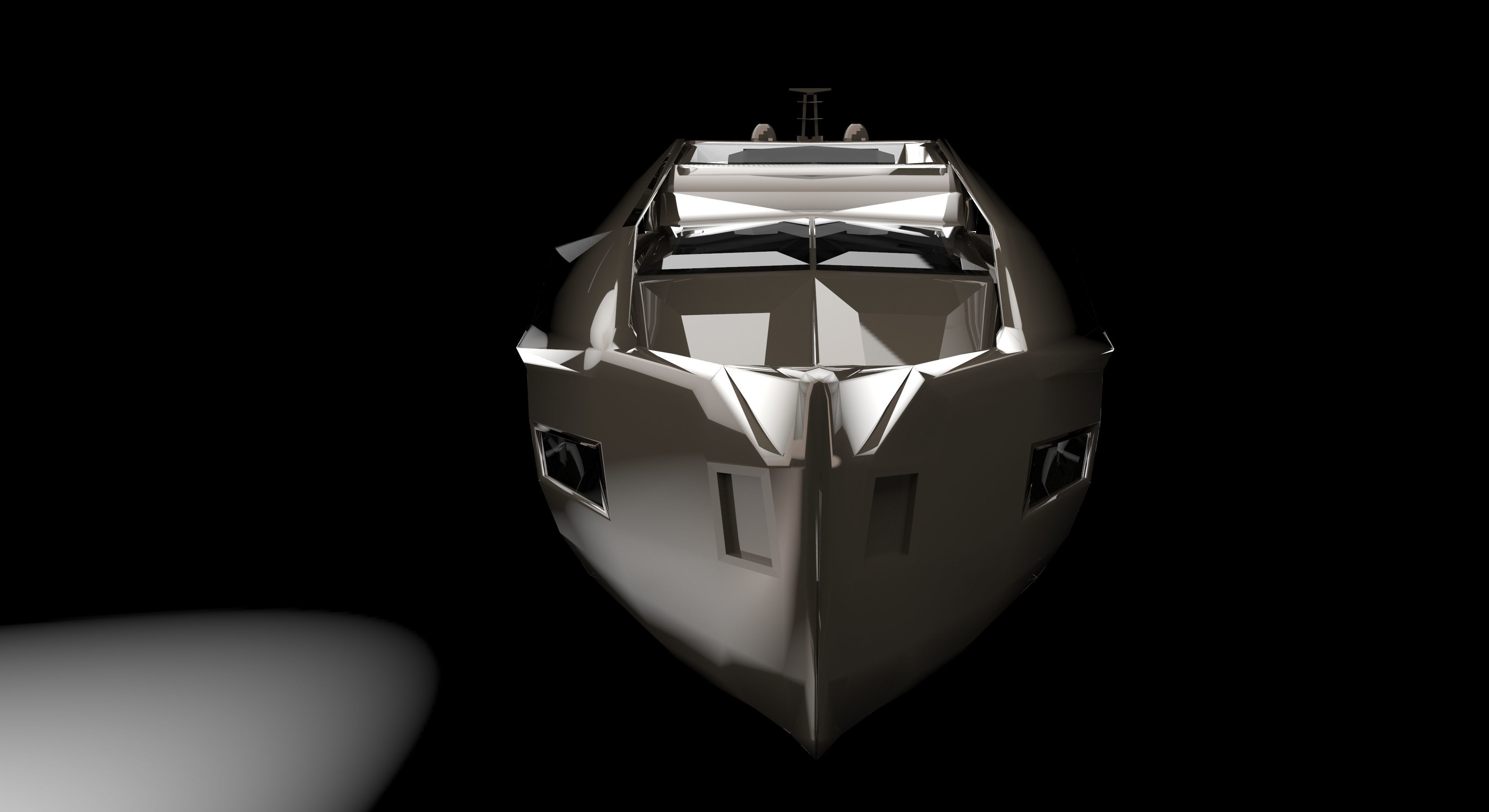Super Yacht Designed for Games Low Poly  Low-poly 3D model_7