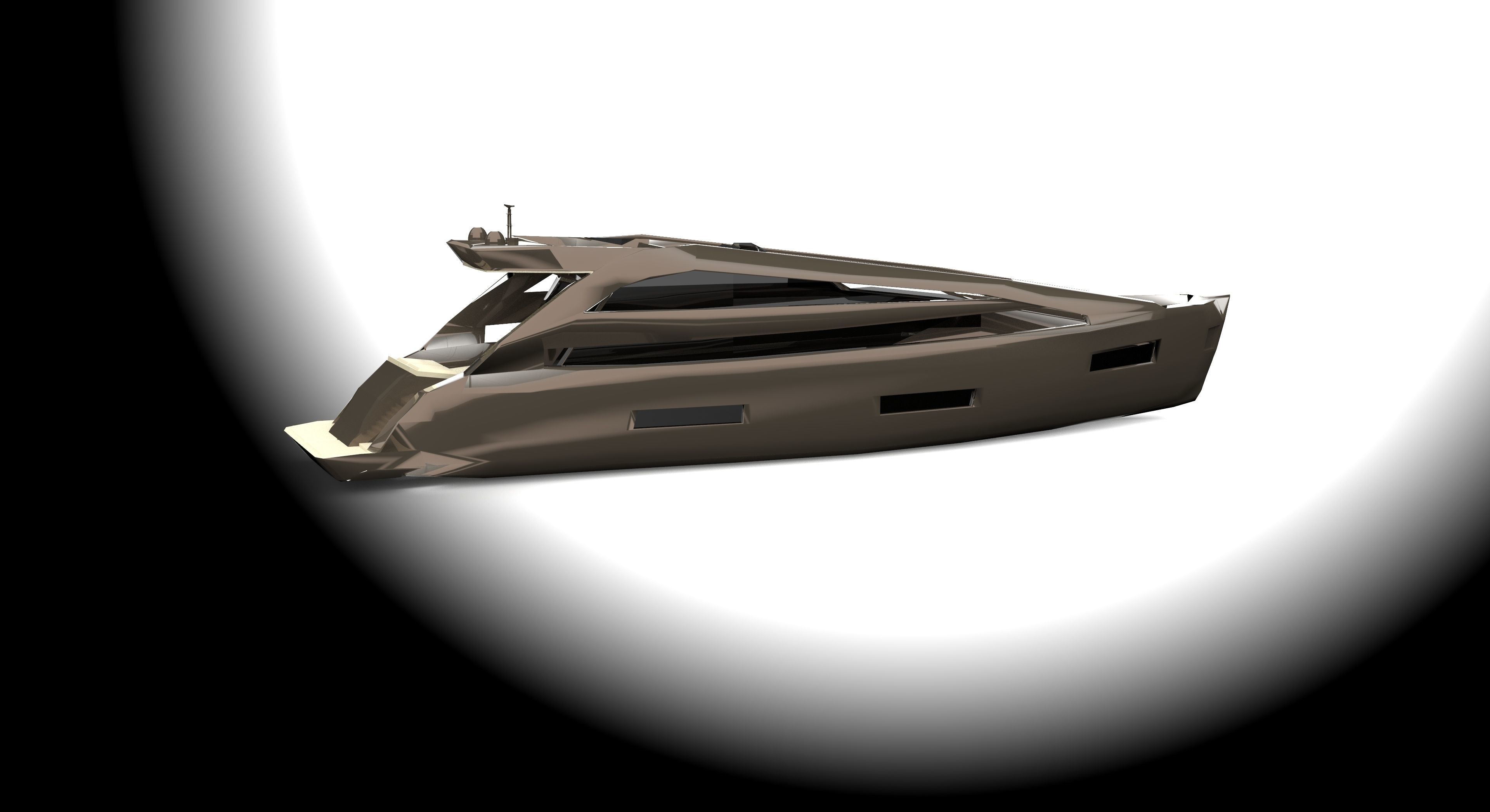 Super Yacht Designed for Games Low Poly  Low-poly 3D model_2