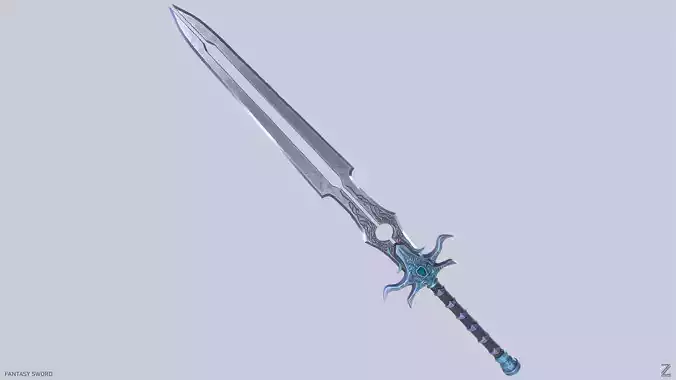 Fantasy sword Low-poly 3D model