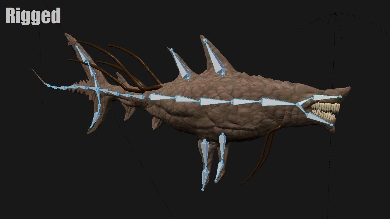 Leviathan Improved 3D Model Textured Sculpted and Rigged 3D model_5