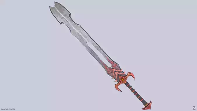 Fantasy sword  Low-poly 3D model
