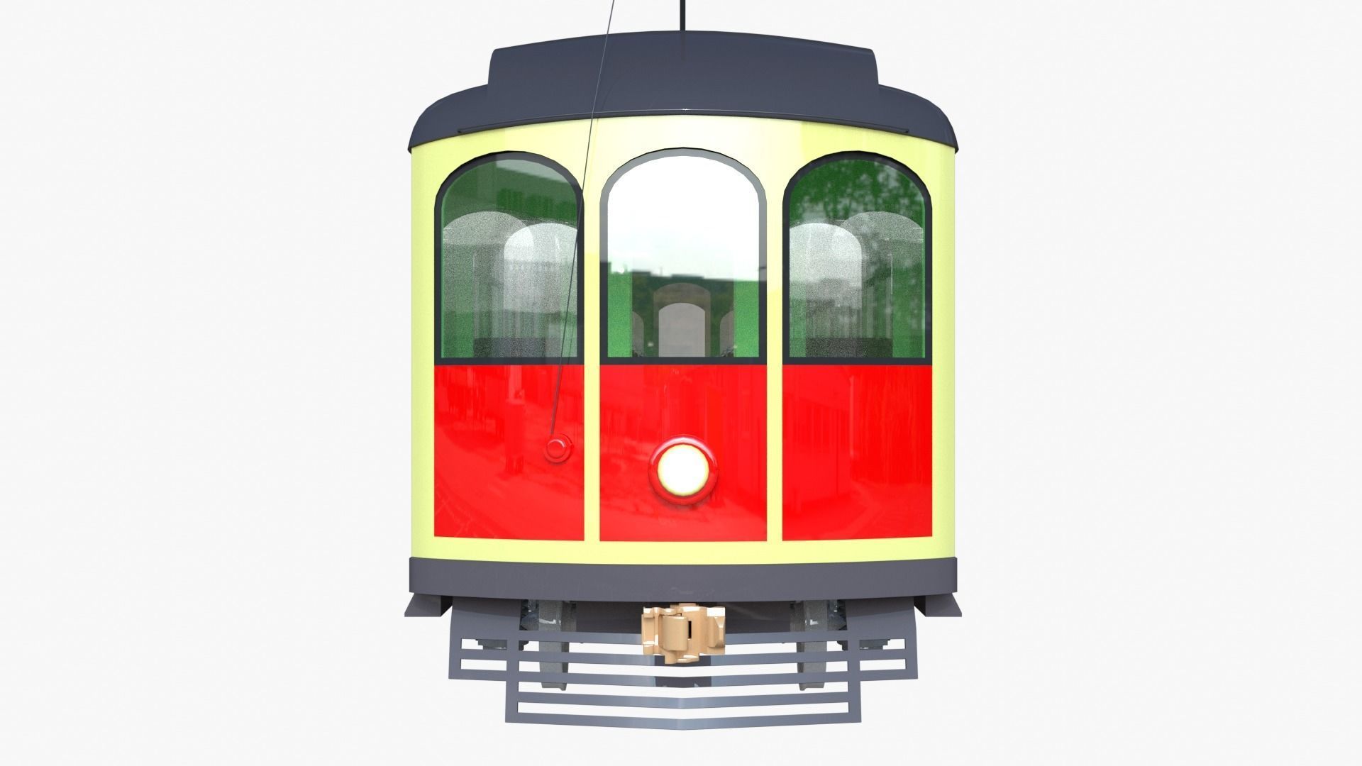 Historical tram 3D model_8