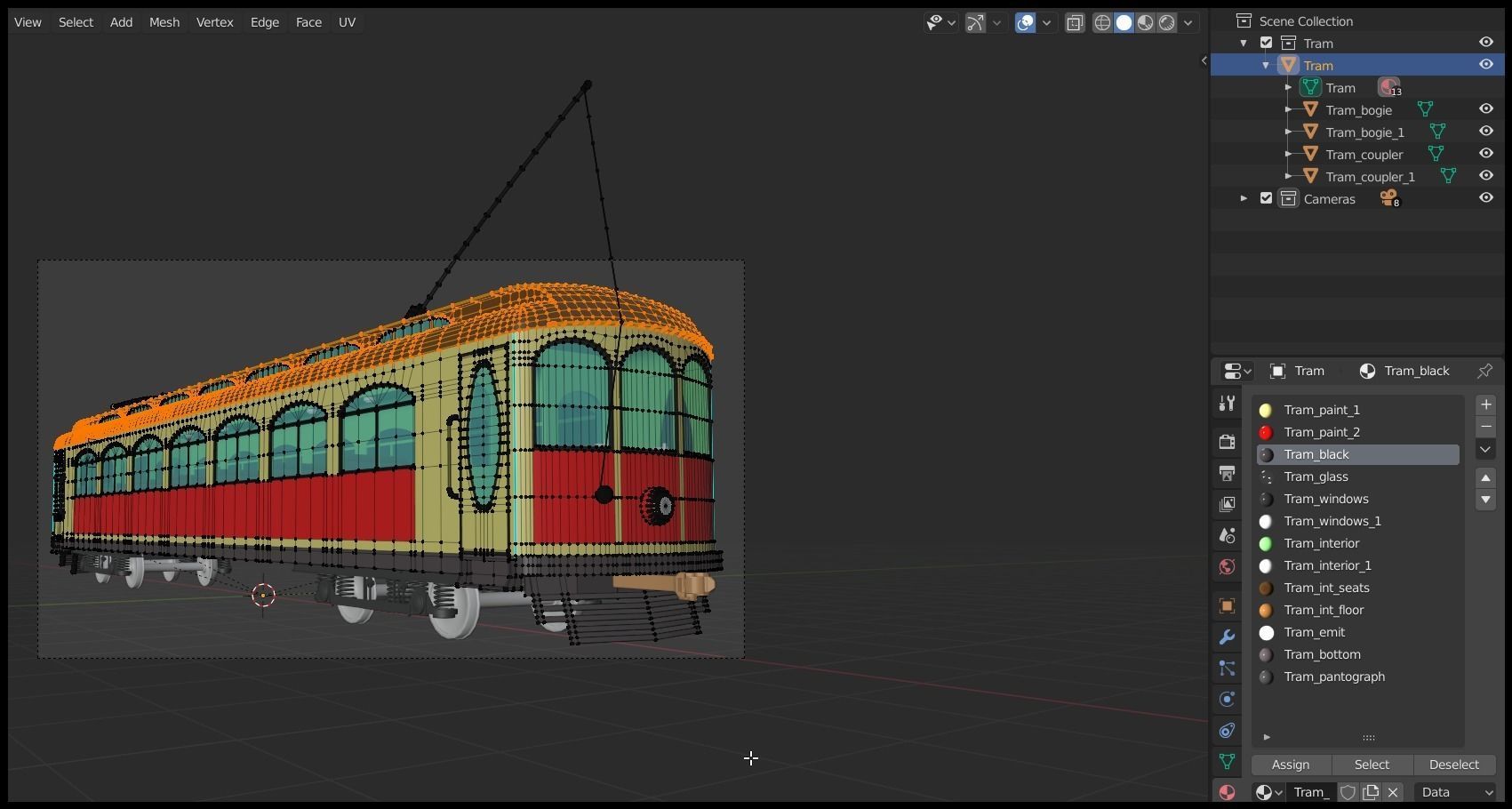 Historical tram 3D model_15
