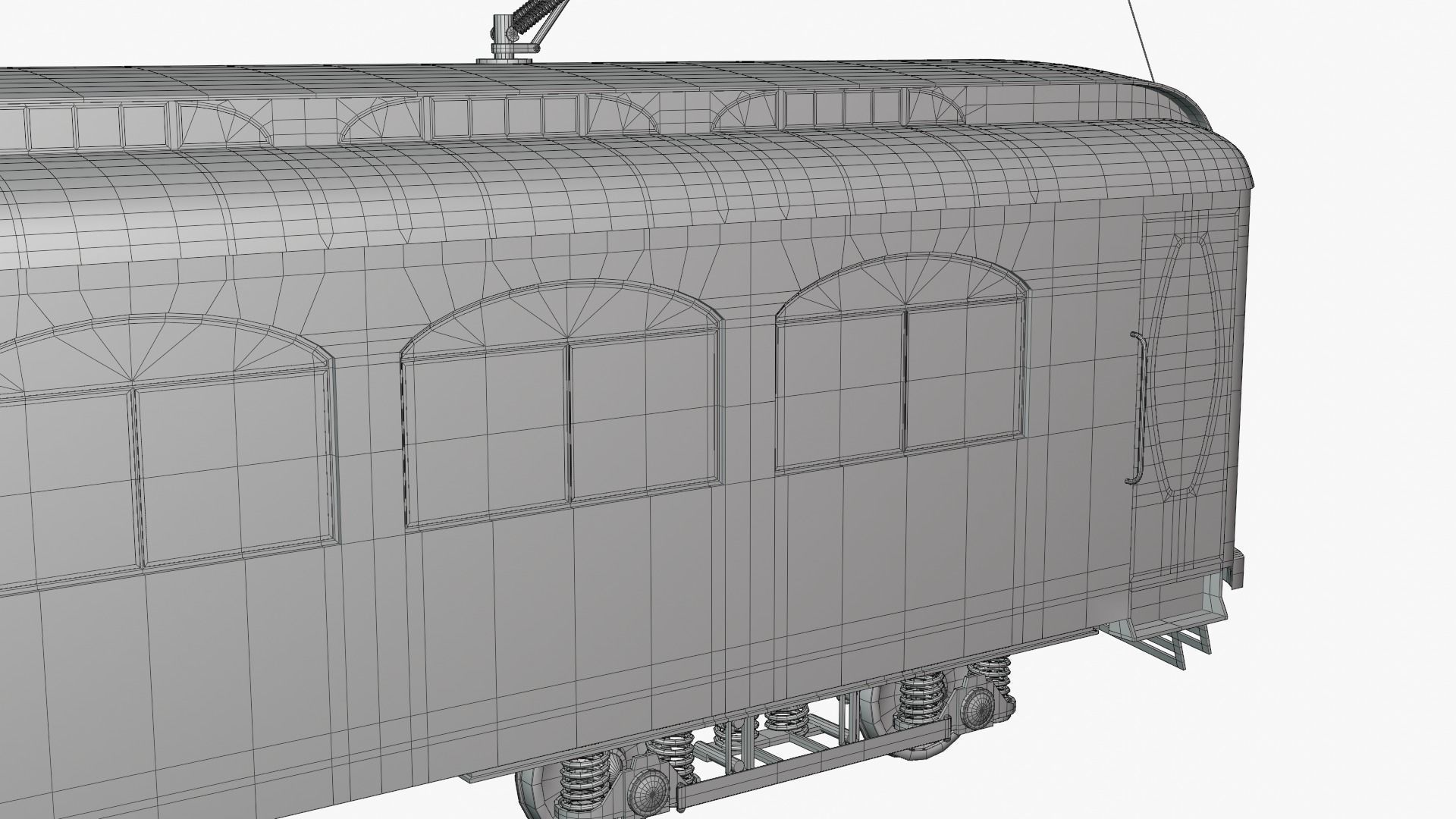 Historical tram 3D model_7