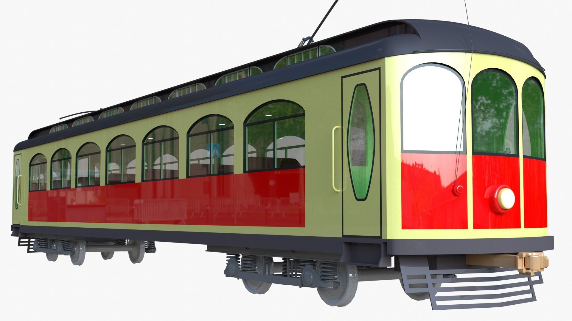 Historical tram 3D model_2