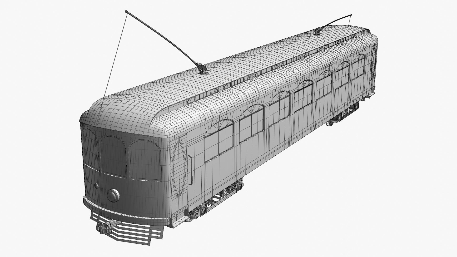 Historical tram 3D model_5