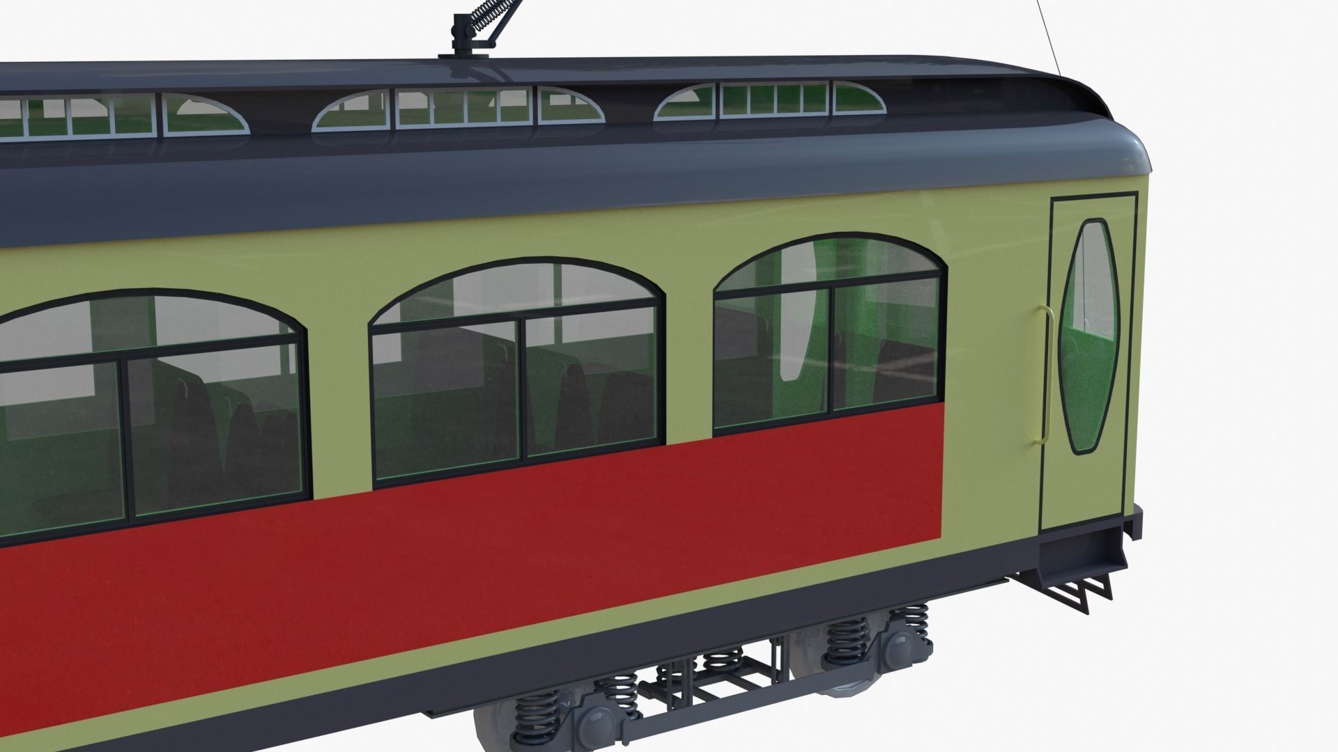 Historical tram 3D model_6