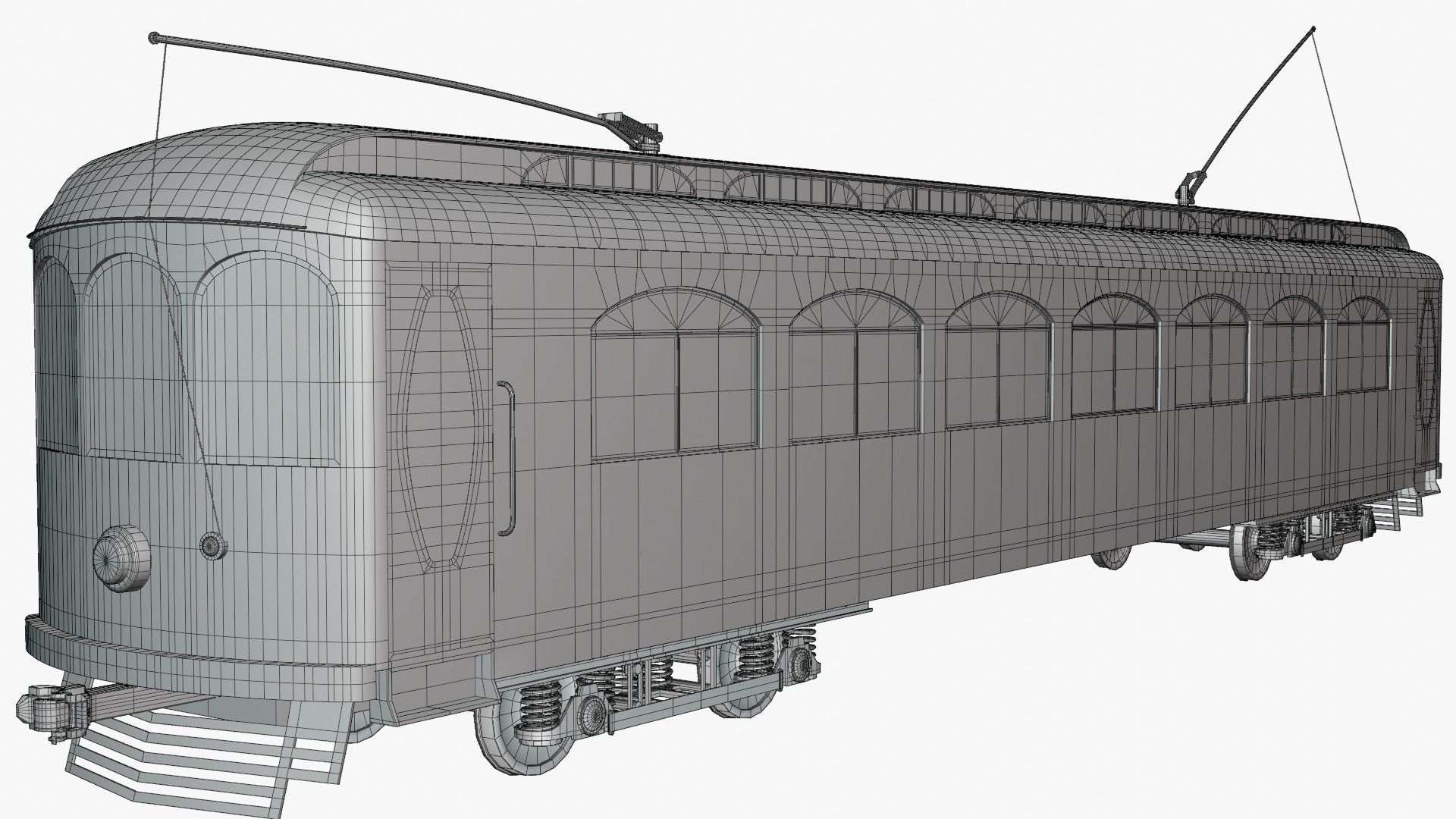 Historical tram 3D model_1