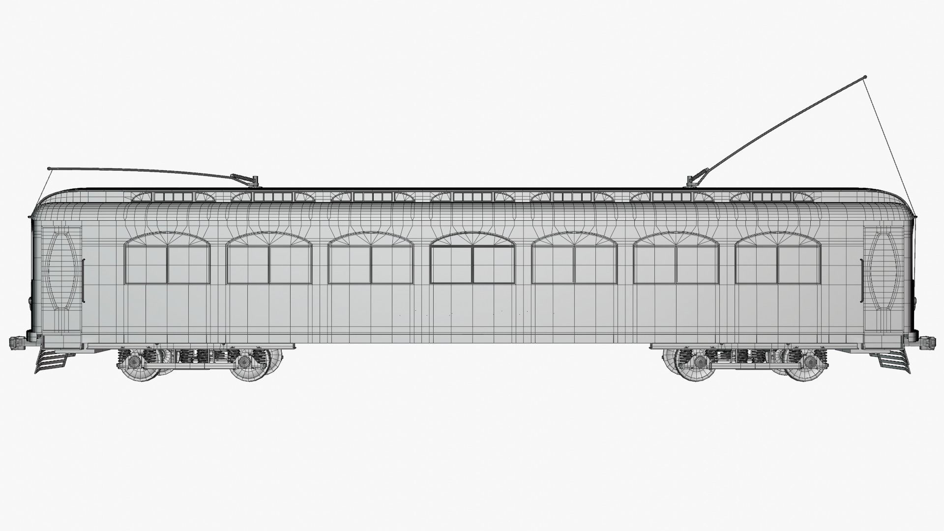 Historical tram 3D model_10