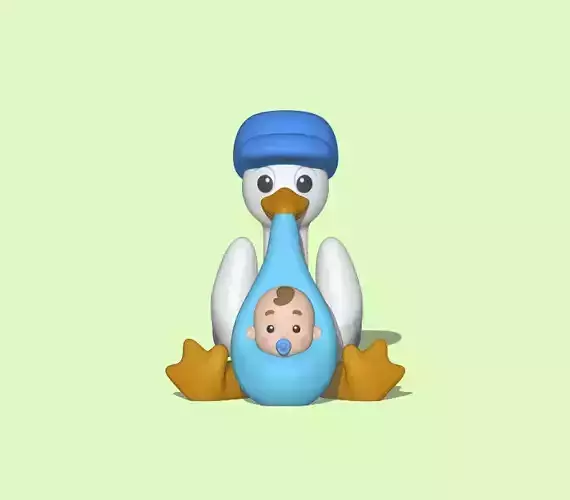 Mother Day - Cute Stork  3D print model