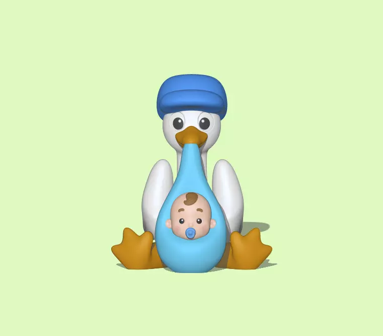 Mother Day - Cute Stork 3D print model