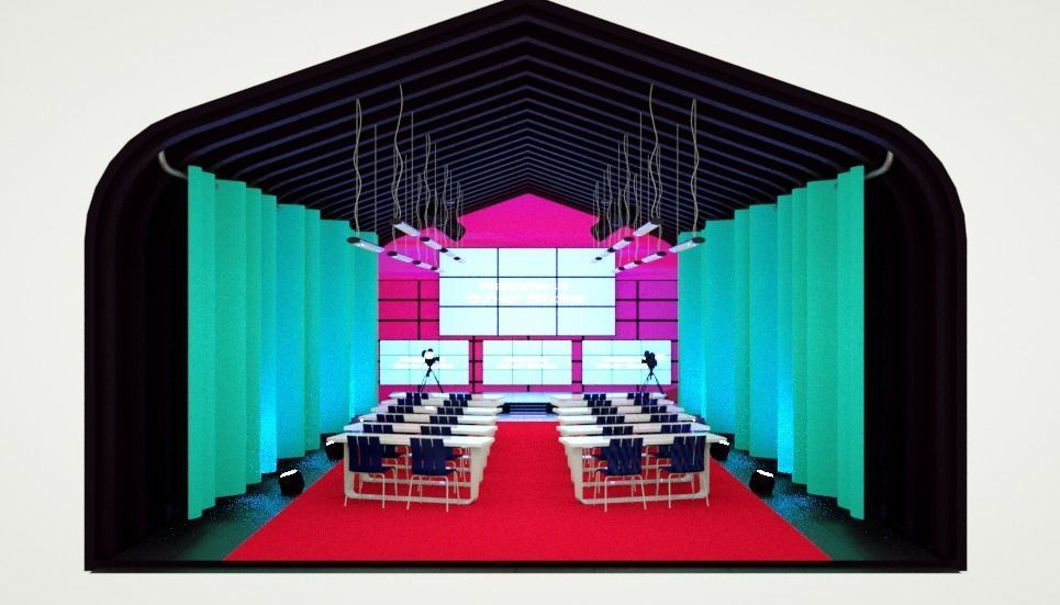 3D Stage conference events and theater 3D model_11