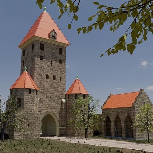 Medieval City Gate Free 3D model