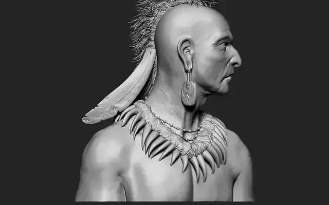   Native American Mohawk Warrior  3D print model