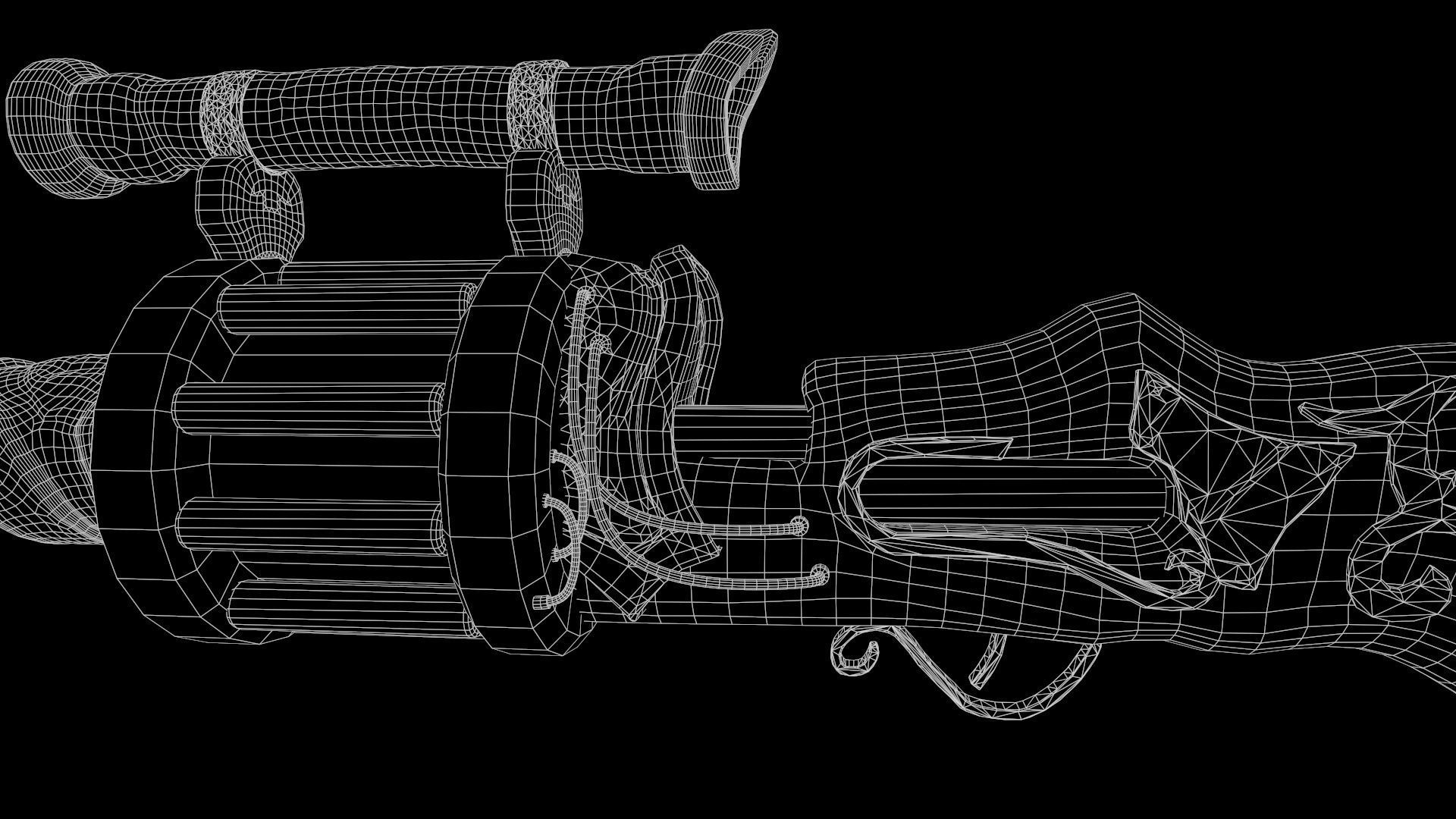 Steampunk stylize sniper 3D model_10