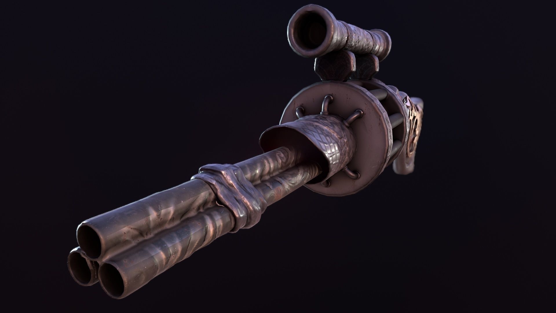 Steampunk stylize sniper 3D model_2