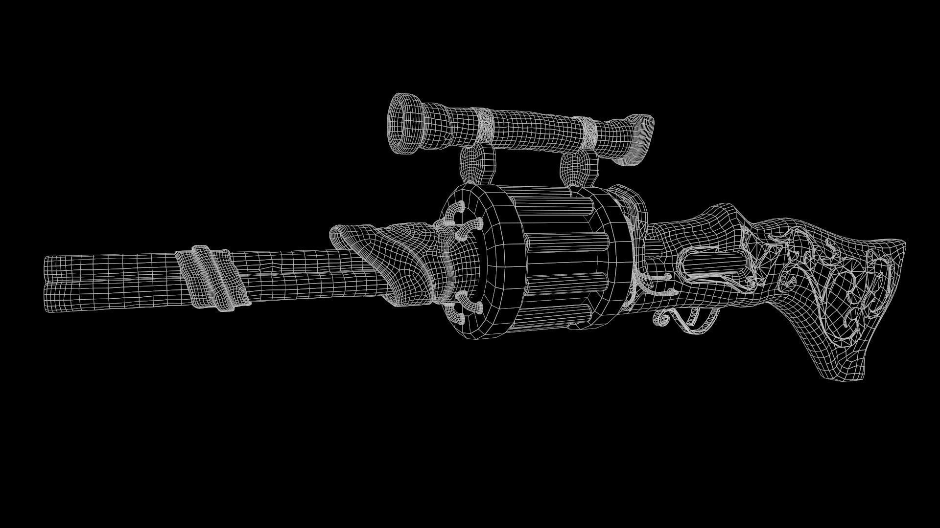 Steampunk stylize sniper 3D model_7