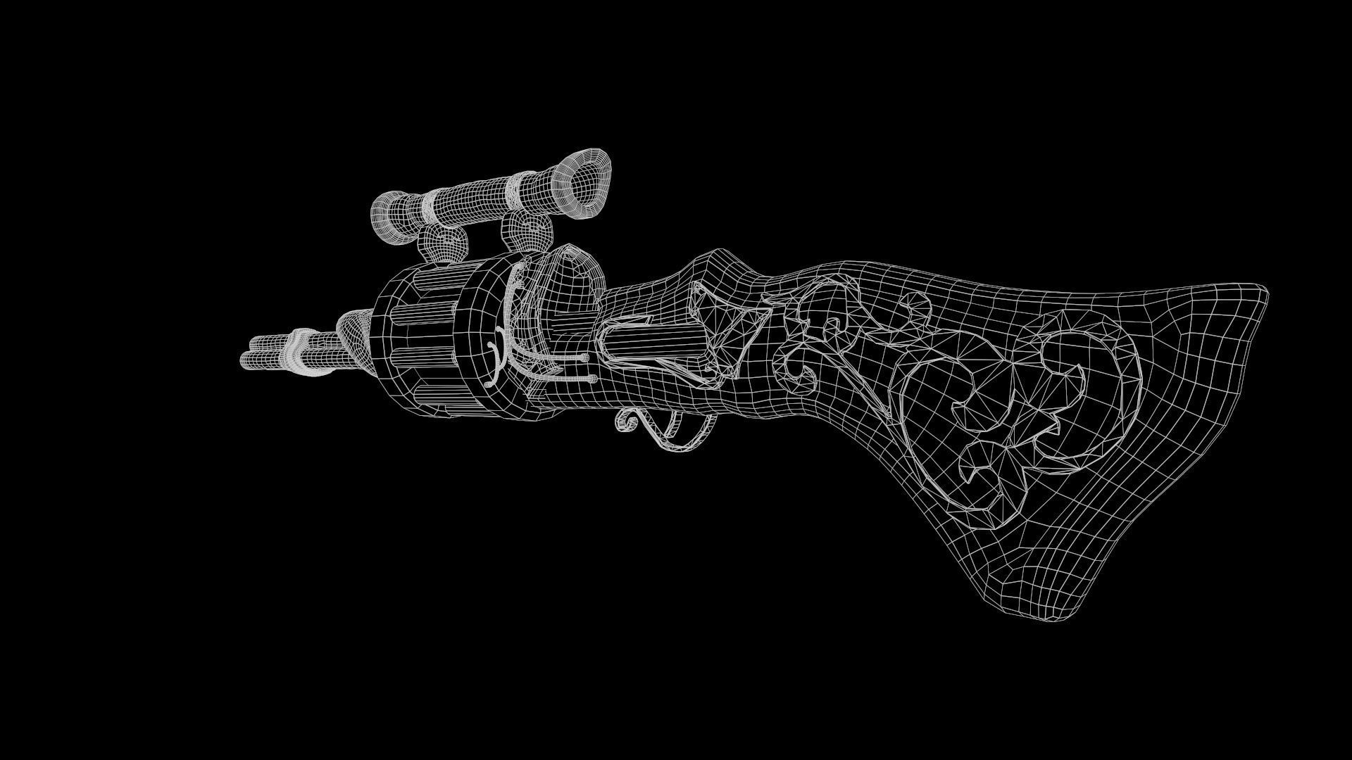 Steampunk stylize sniper 3D model_8