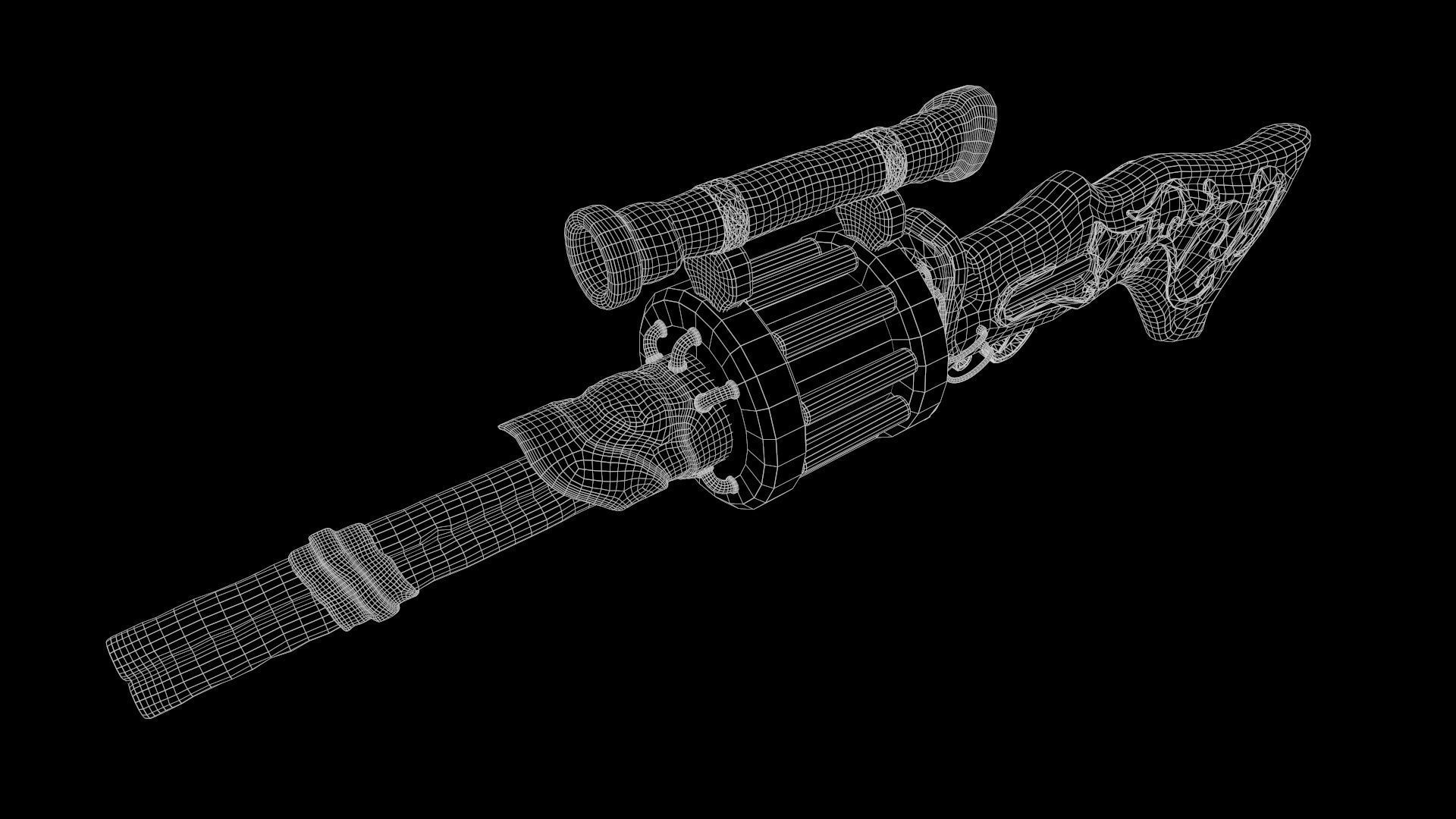 Steampunk stylize sniper 3D model_9