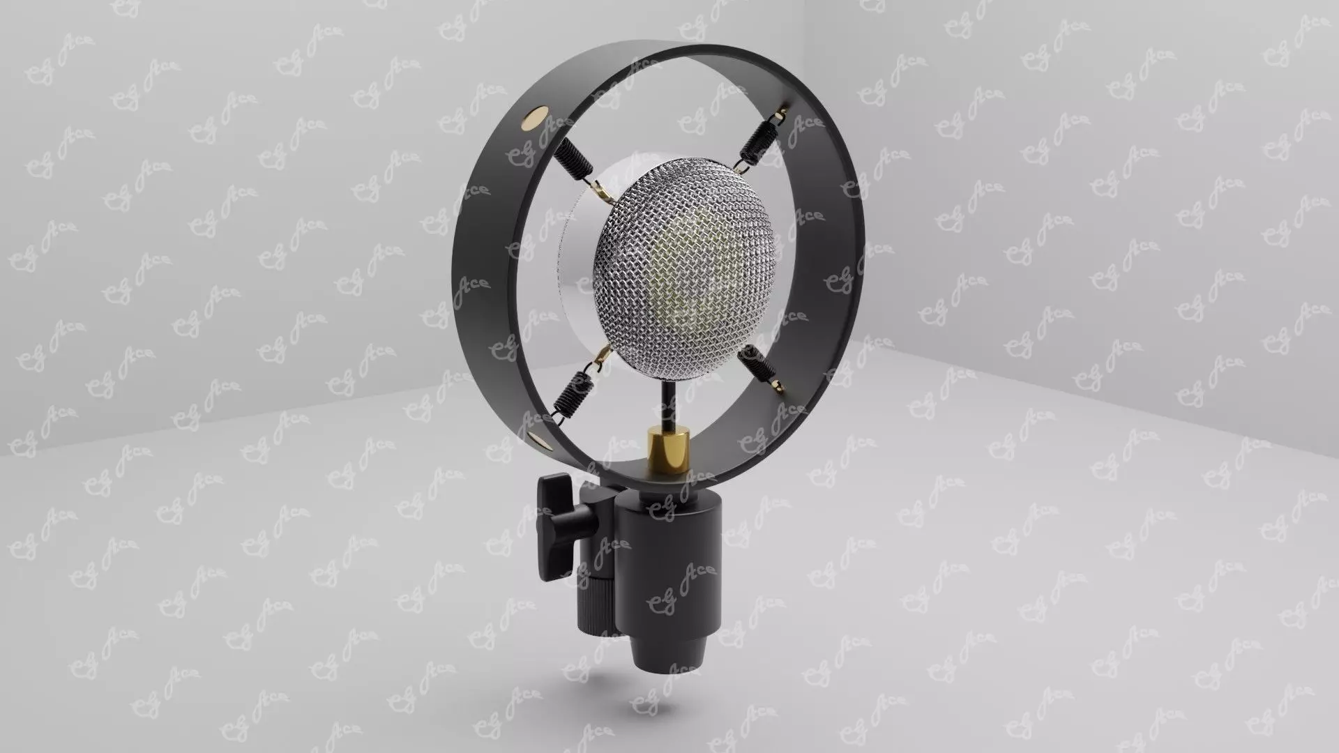 Antique Vintage Big Diaphragm Condenser Microphone 3D model_0