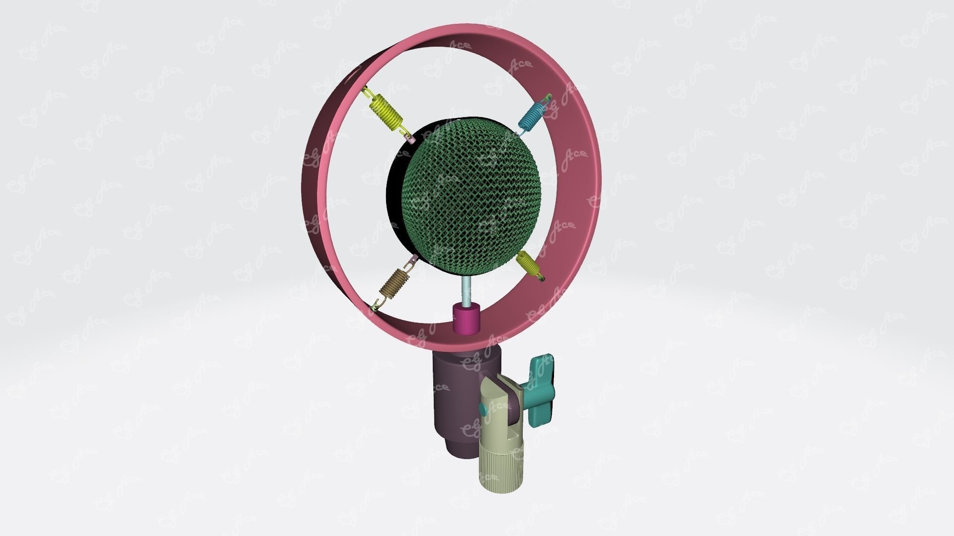 Antique Vintage Big Diaphragm Condenser Microphone 3D model_8