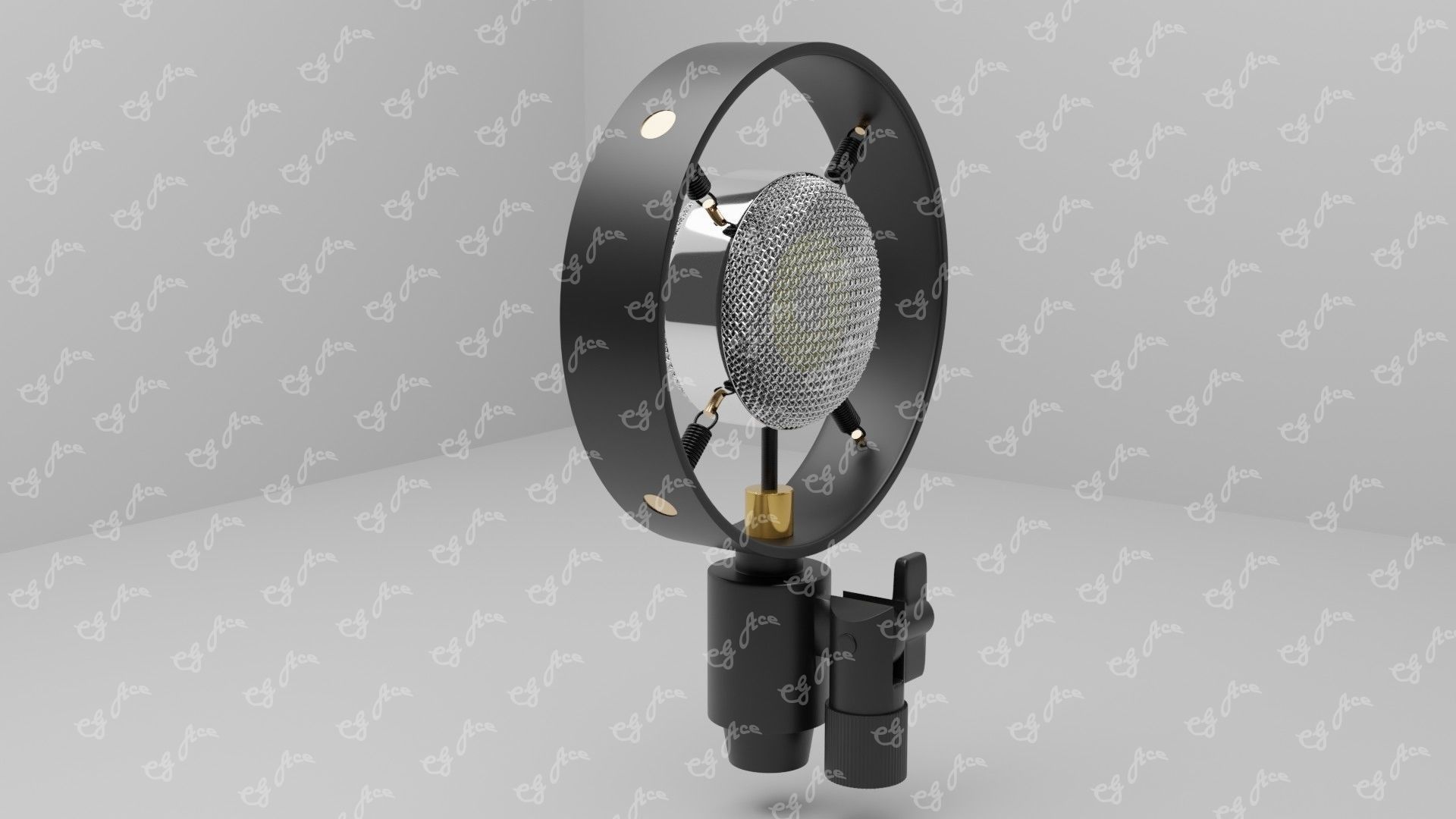 Antique Vintage Big Diaphragm Condenser Microphone 3D model_5