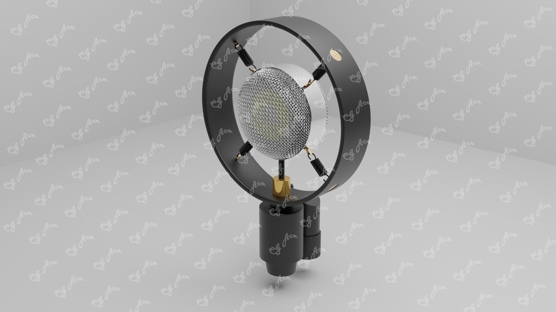 Antique Vintage Big Diaphragm Condenser Microphone 3D model_1
