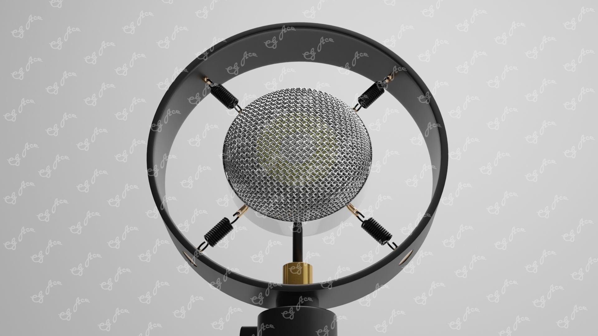 Antique Vintage Big Diaphragm Condenser Microphone 3D model_6