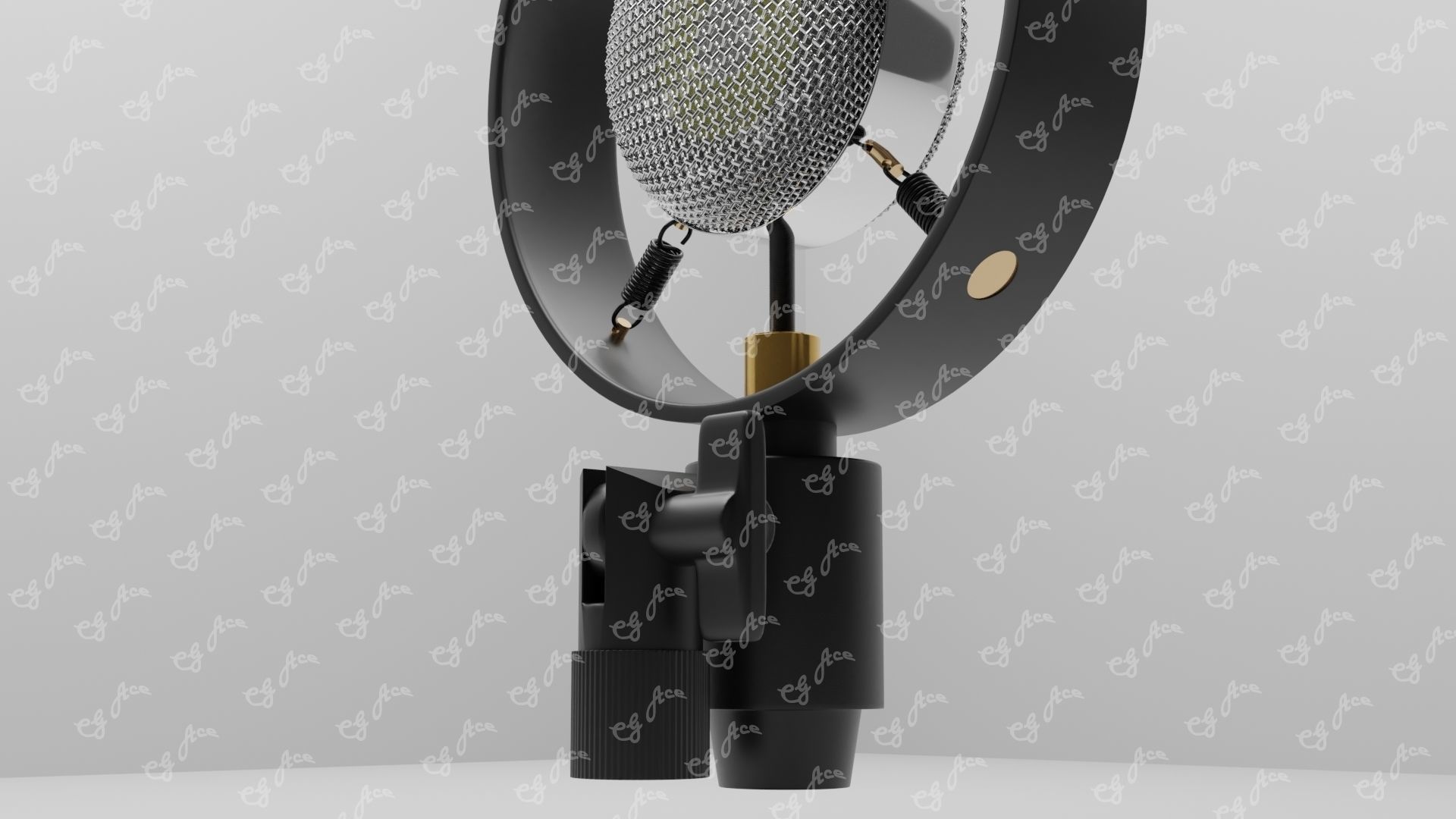 Antique Vintage Big Diaphragm Condenser Microphone 3D model_2