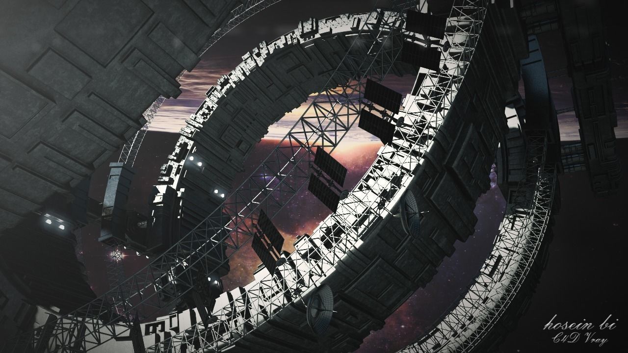 Sci-Fi Space Station 3D model_1