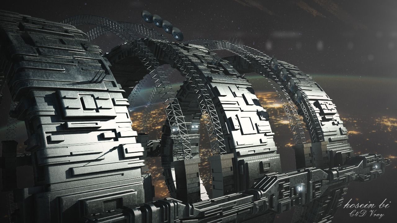 Sci-Fi Space Station 3D model_4