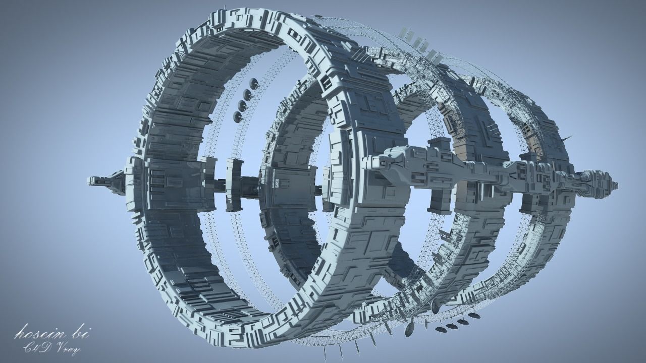 Sci-Fi Space Station 3D model_6