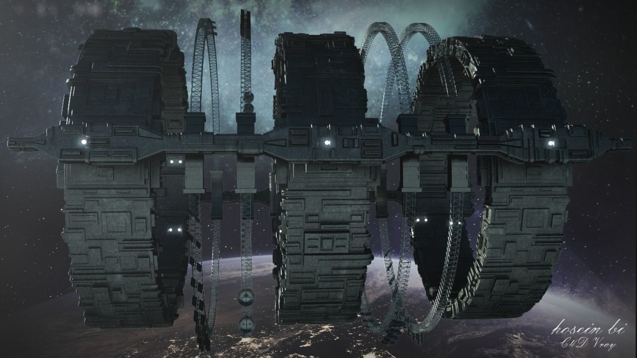 Sci-Fi Space Station 3D model_2