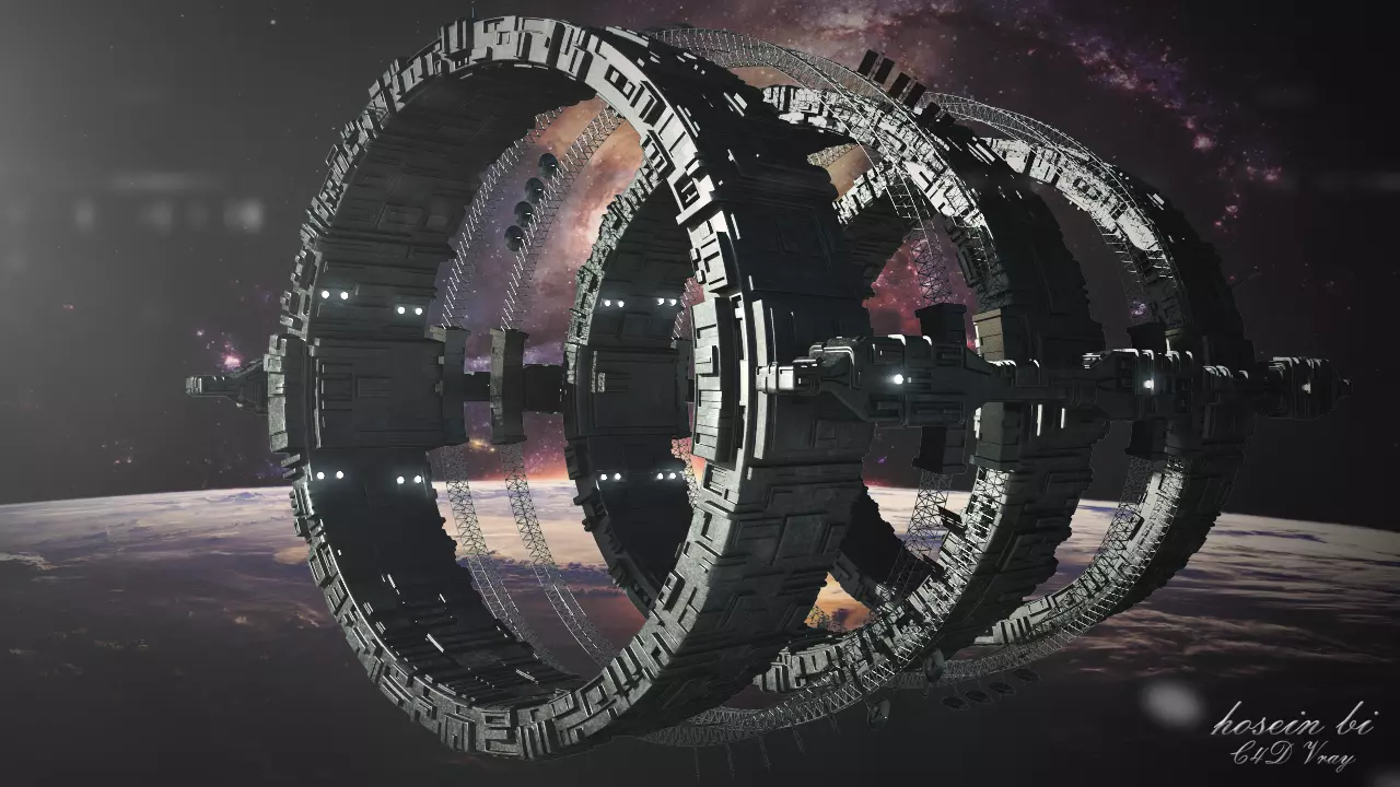 Sci-Fi Space Station 3D model_0