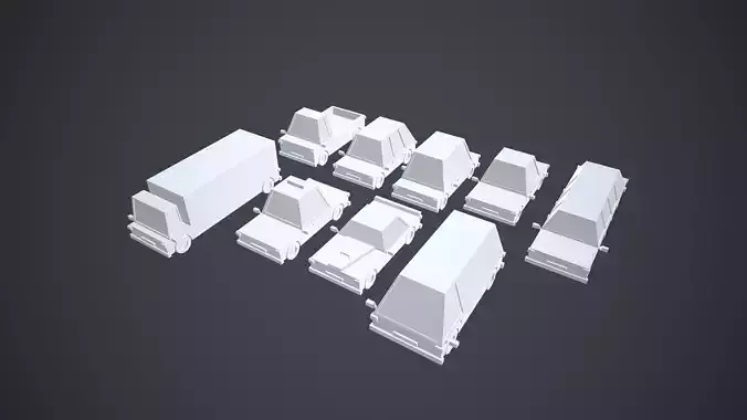 Cars 9 Types Pack No Texture