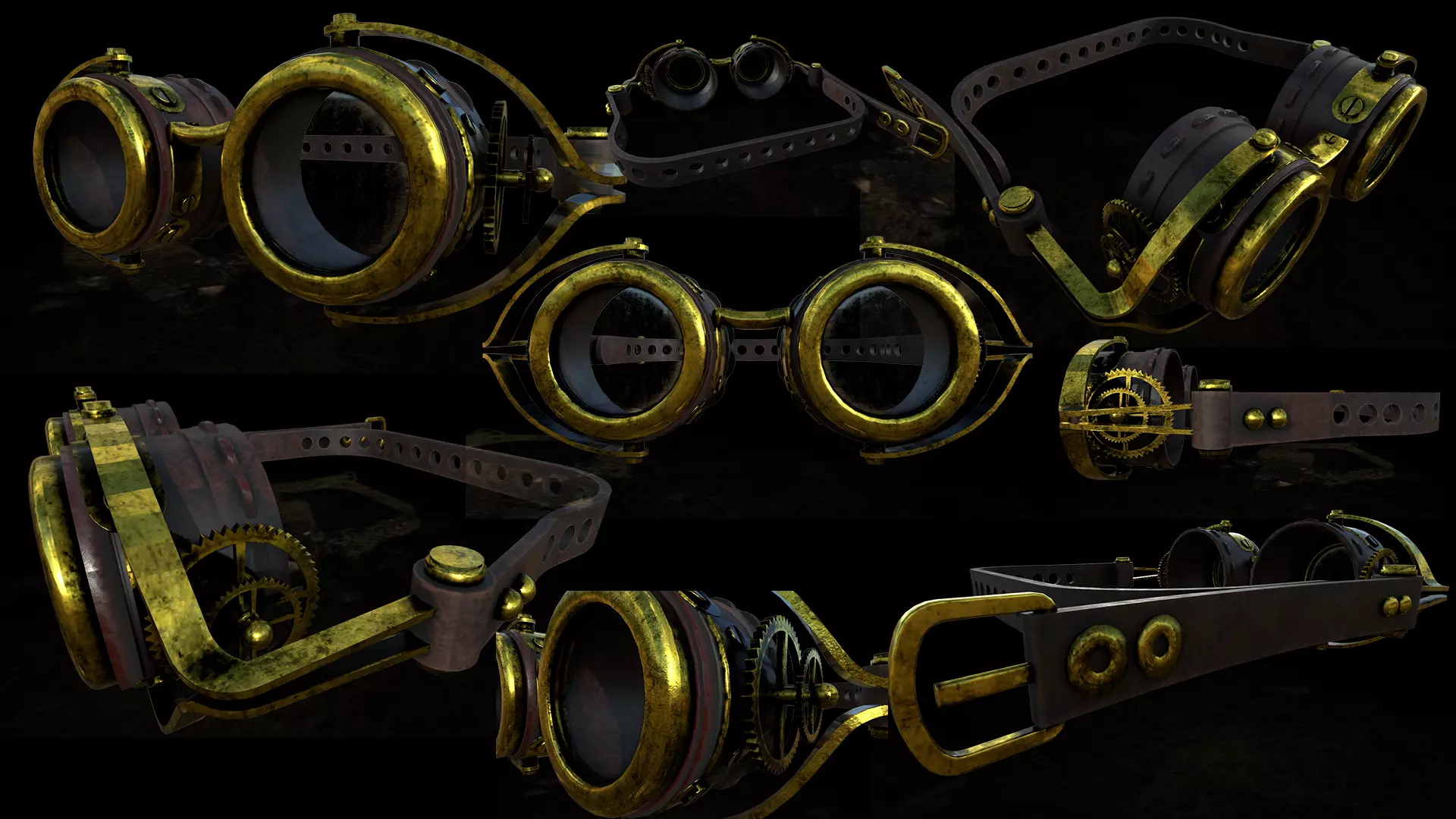 Glass - Steampunk Low-poly 3D model_0