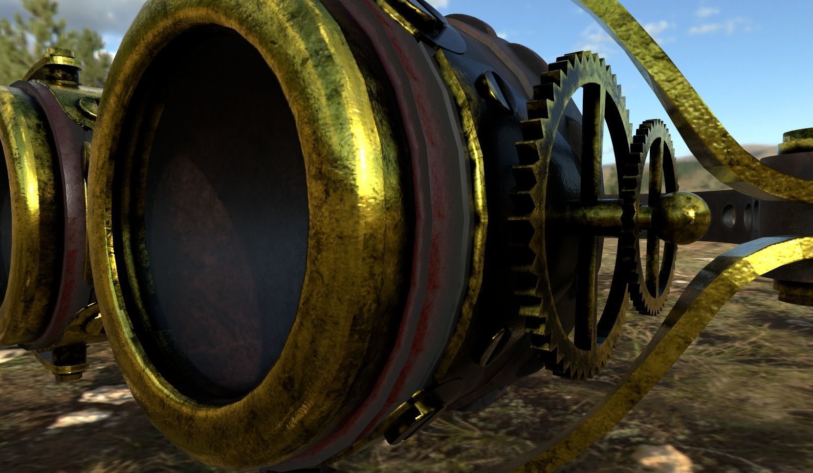 Glass - Steampunk Low-poly 3D model_1