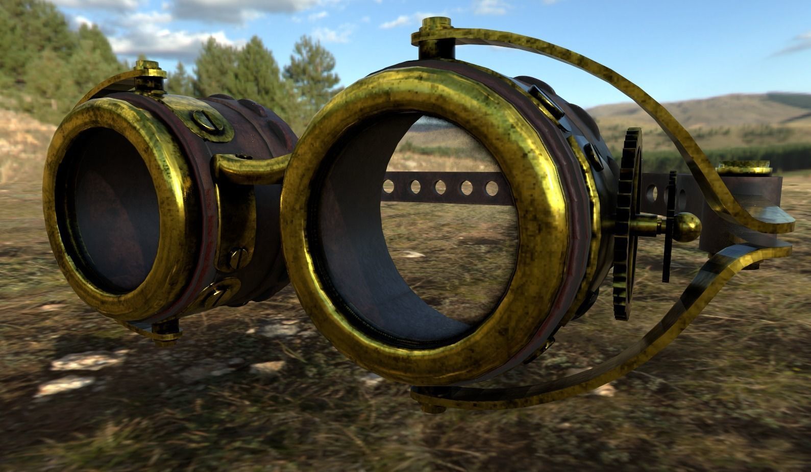 Glass - Steampunk Low-poly 3D model_2