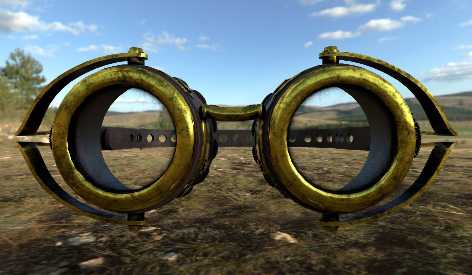 Glass - Steampunk Low-poly 3D model_4